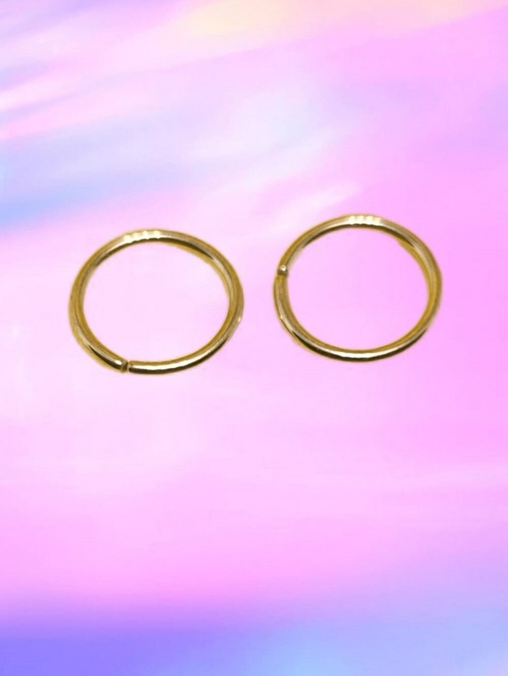 16GA Annealed Hoop Surgical Steel 3/8"  Body Jewelry  Pair Gold Tone